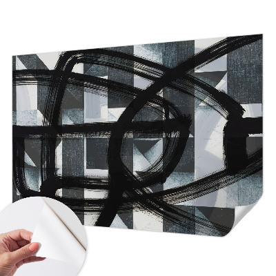 Self-adhesive photo wallpaper with an expressive geometric pattern