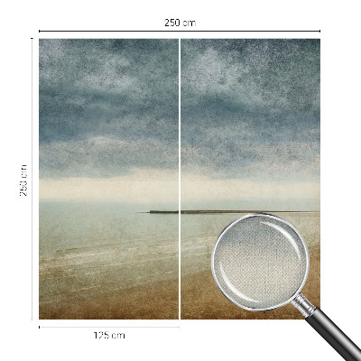 Stick-on wall mural with a nostalgic landscape design