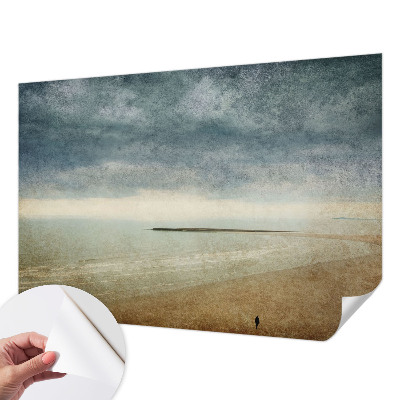 Stick-on wall mural with a nostalgic landscape design