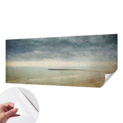 Stick-on wall mural with a nostalgic landscape design