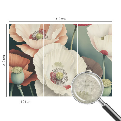 Removable wall mural with a floral design