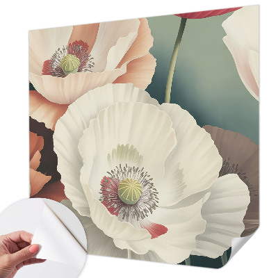 Removable wall mural with a floral design