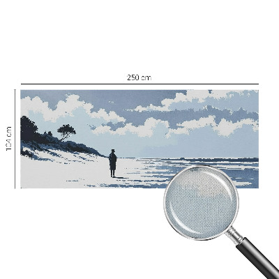 Removable wall mural wallpaper with a calm beach motif