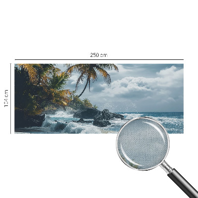 Peel and stick wall mural for kids' room with an exotic beach design