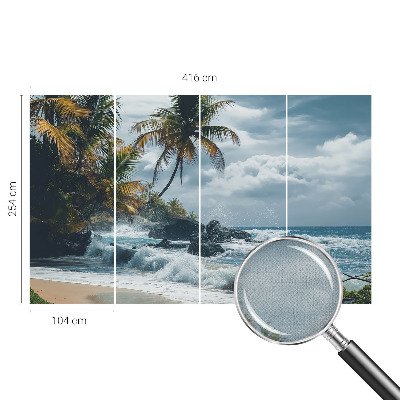 Peel and stick wall mural for kids' room Exotic beach