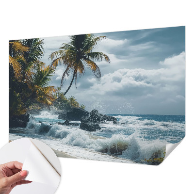 Peel and stick wall mural for kids' room Exotic beach