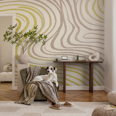 Peel and stick wall mural for living room with a liquid elegance design