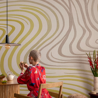 Peel and stick wall mural for living room with a liquid elegance design