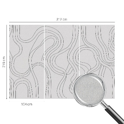 3D wall mural with organic flowing lines