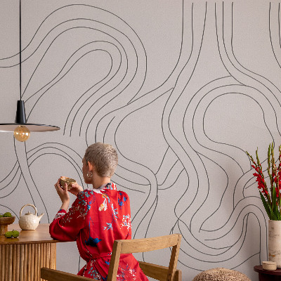 3D wall mural Organic lines
