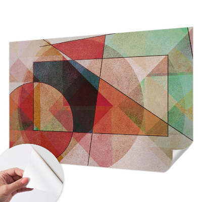 3D photo wallpaper mural with a geometric abstraction design