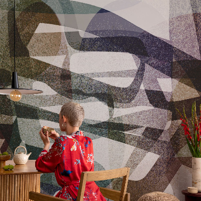 Baby room wall mural with a pattern of colorful bows