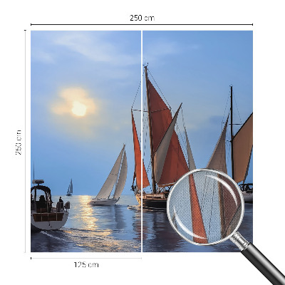 Nursery wall mural with a sailing adventure design