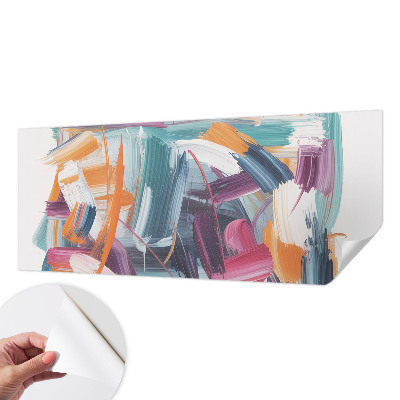 Stick-on wall mural with energetic brushstroke pattern