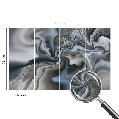Self-adhesive wall mural with a swirling clouds design