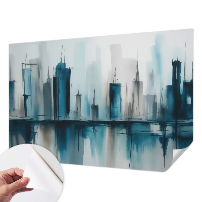 Self-adhesive photo wallpaper with city landscape motifs