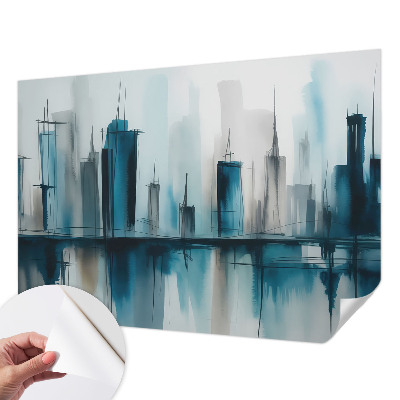Self-adhesive photo wallpaper with city landscape motifs