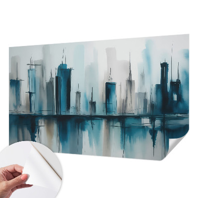 Self-adhesive photo wallpaper with city landscape motifs
