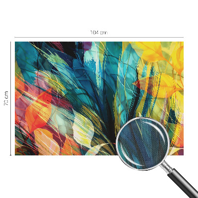 Peel and stick wall mural with an abstract leaves design for a bedroom