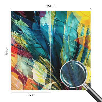 Peel and stick wall mural with an abstract leaves design for a bedroom