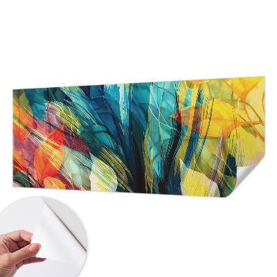 Peel and stick wall mural for bedroom Abstract leaves