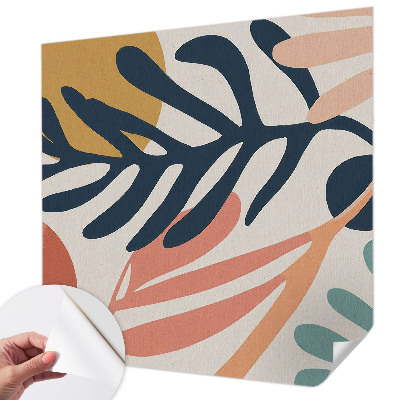 Peel and stick wall mural for living room Leafy patterns