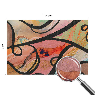 Removable wall mural with a colorful movement design