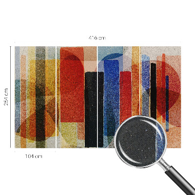 Removable wall mural wallpaper with a geometric motif