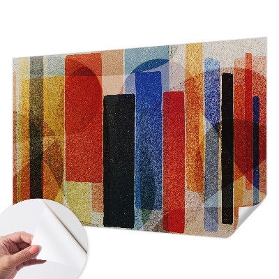 Removable wall mural wallpaper with a geometric motif