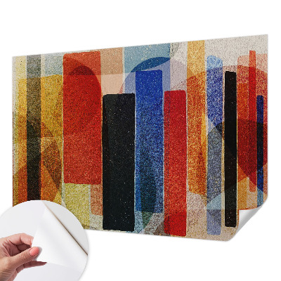 Removable wall mural wallpaper with a geometric motif