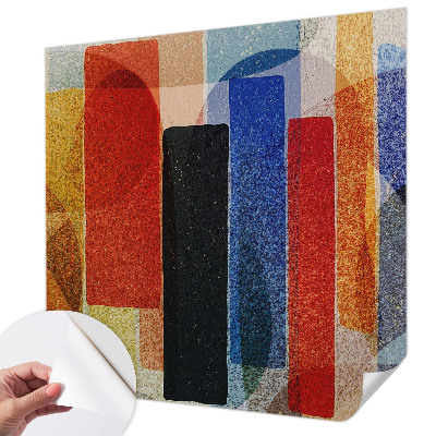 Removable wall mural wallpaper with a geometric motif