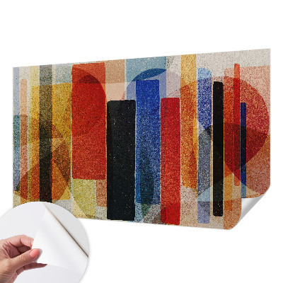 Removable wall mural wallpaper with a geometric motif