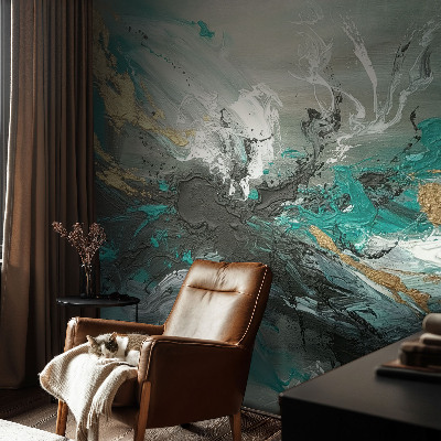 Peel and stick wall mural for kids' room with an artistic vortex design