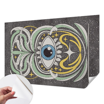 3D photo wallpaper mural with a symmetrical eye design