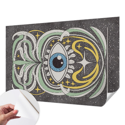3D photo wallpaper mural with a symmetrical eye design