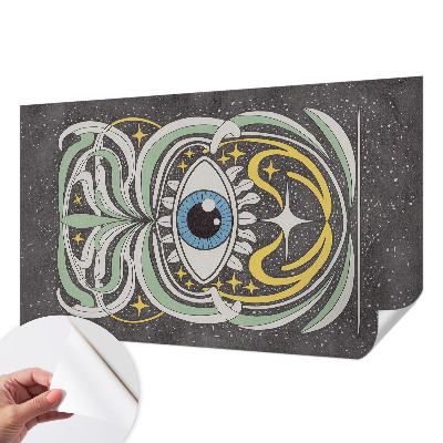 3D photo wallpaper mural with a symmetrical eye design