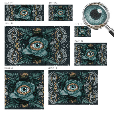 Nursery wall mural with a floral eye design