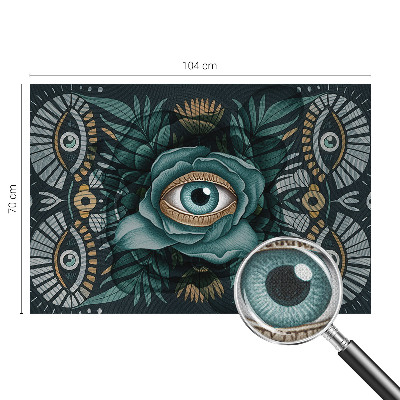 Nursery wall mural with a floral eye design