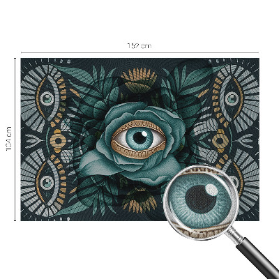 Nursery wall mural with a floral eye design