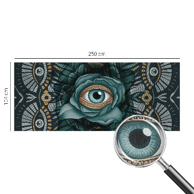 Nursery wall mural with a floral eye design