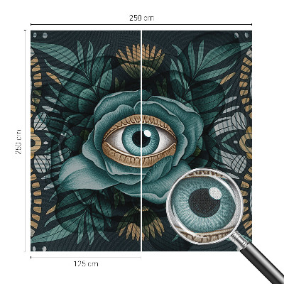 Nursery wall mural with a floral eye design