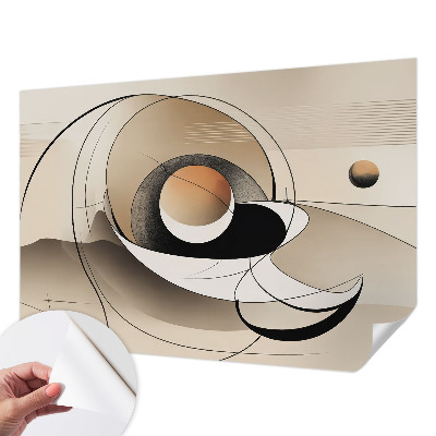 3D wall mural with a harmonious abstract design