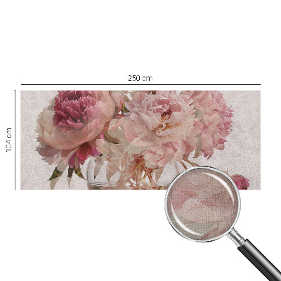 Children's wall mural with a peony charm design