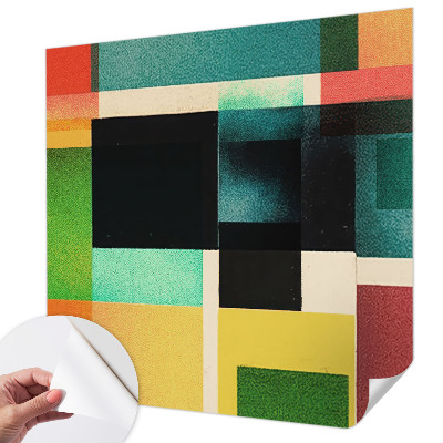 Peel and stick wallpaper mural with a geometric abstraction design