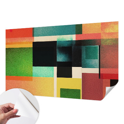 Peel and stick wallpaper mural with a geometric abstraction design