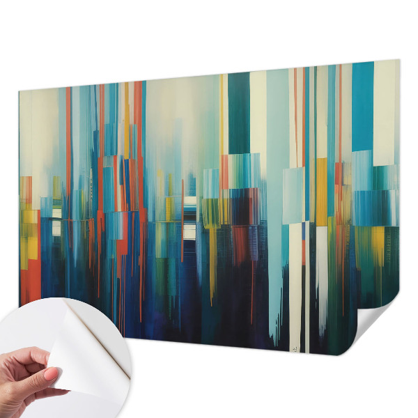 Peel and stick wall mural with an abstract stripe pattern