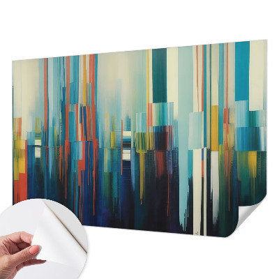 Peel and stick wall mural with an abstract stripe pattern