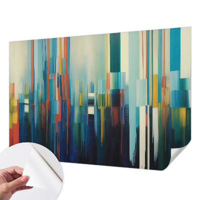 Peel and stick wall mural with an abstract stripe pattern