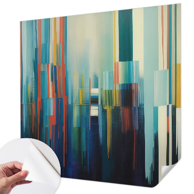 Peel and stick wall mural with an abstract stripe pattern