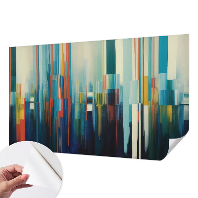 Peel and stick wall mural with an abstract stripe pattern